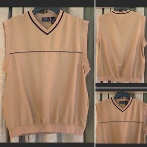 PGA Tour Khaki Tan Pullover Golf Vest L